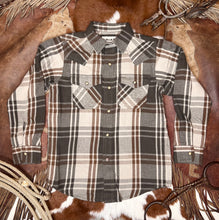 Load image into Gallery viewer, Dusk Flannel Pearl Snap