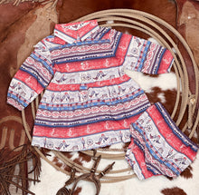 Load image into Gallery viewer, Wagon Wheel Pearl Snap Dress
