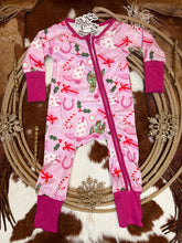 Load image into Gallery viewer, Pink Christmas Zip Up Pj’s
