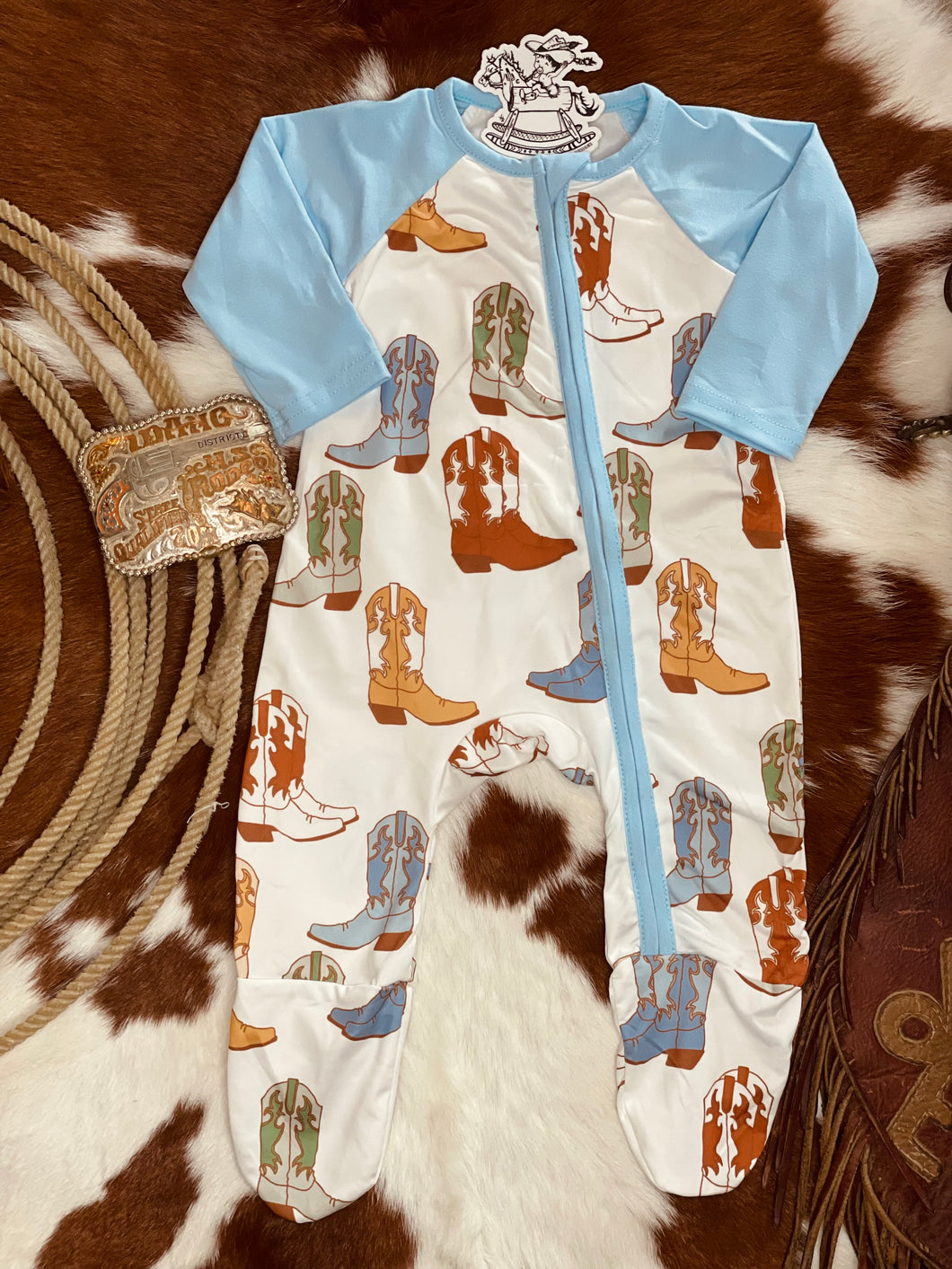 Cowboy Boot Zip Up PJ’s