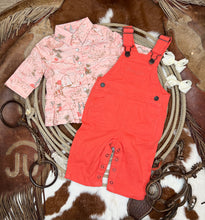 Load image into Gallery viewer, Deep Coral Pink Overalls

