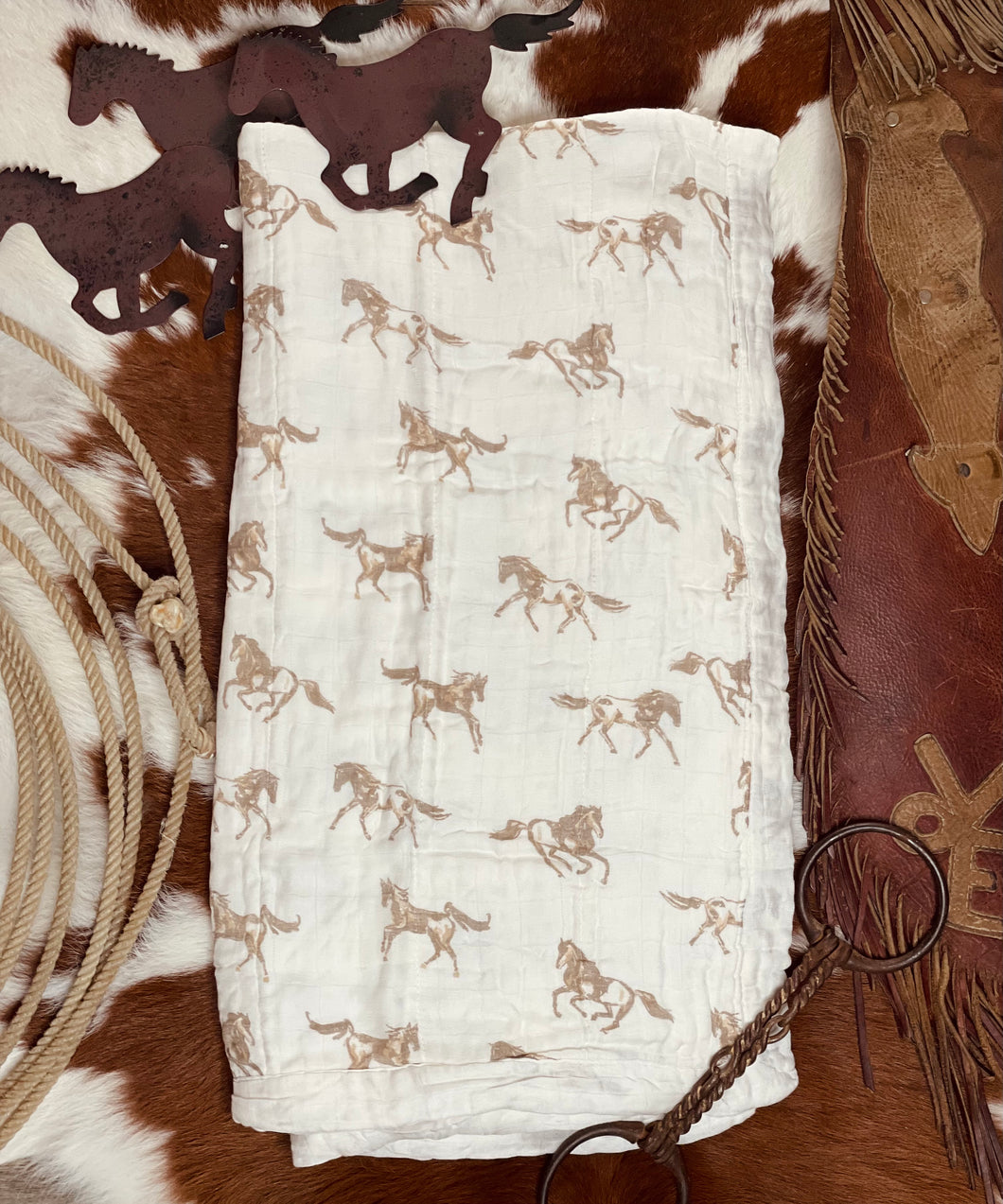 Horses Muslin Blanket