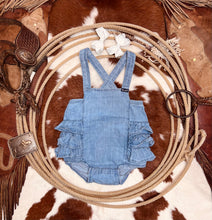 Load image into Gallery viewer, June Ruffle Denim Romper
