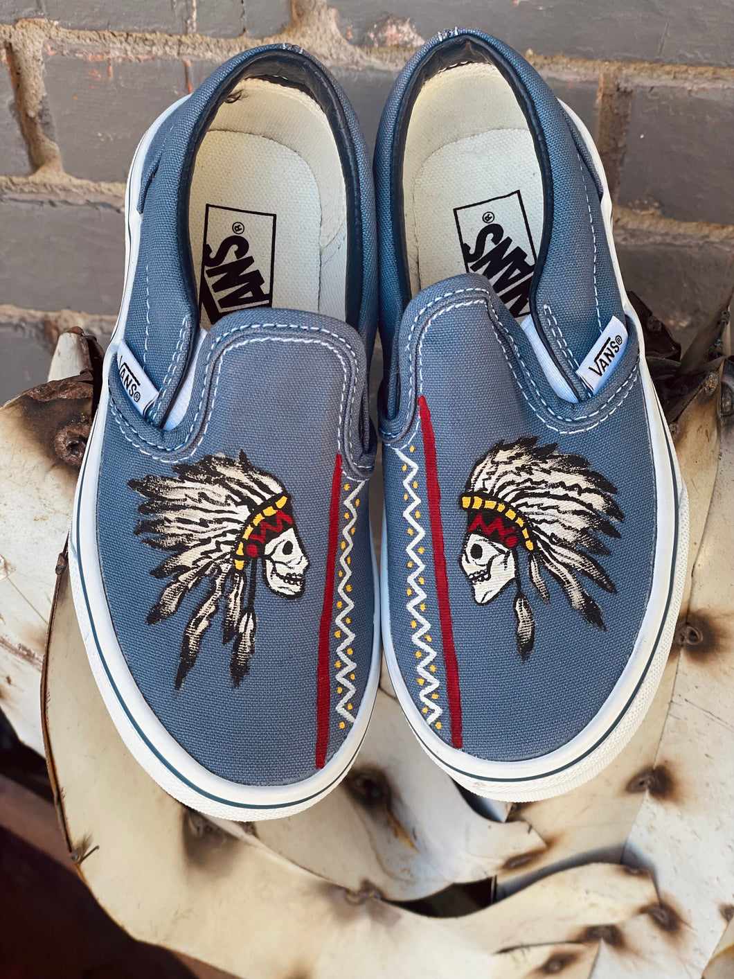 Hand Painted Indian Headdress Vans