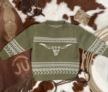 Load image into Gallery viewer, Longhorn Ranch Sweater - Olive
