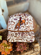 Load image into Gallery viewer, Camo Cowboy Trucker Snap Back
