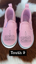 Load image into Gallery viewer, Pink Boot Stitch Painted Vans
