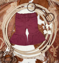 Load image into Gallery viewer, Burgundy Flare Jeans
