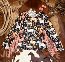 Load image into Gallery viewer, Horsing Around Fringe Top
