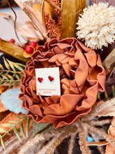 Load image into Gallery viewer, Heart Sterling Silver Earrings - Coral

