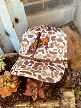 Load image into Gallery viewer, Camo Cowboy Trucker Snap Back
