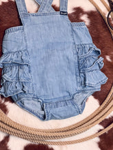 Load image into Gallery viewer, June Ruffle Denim Romper
