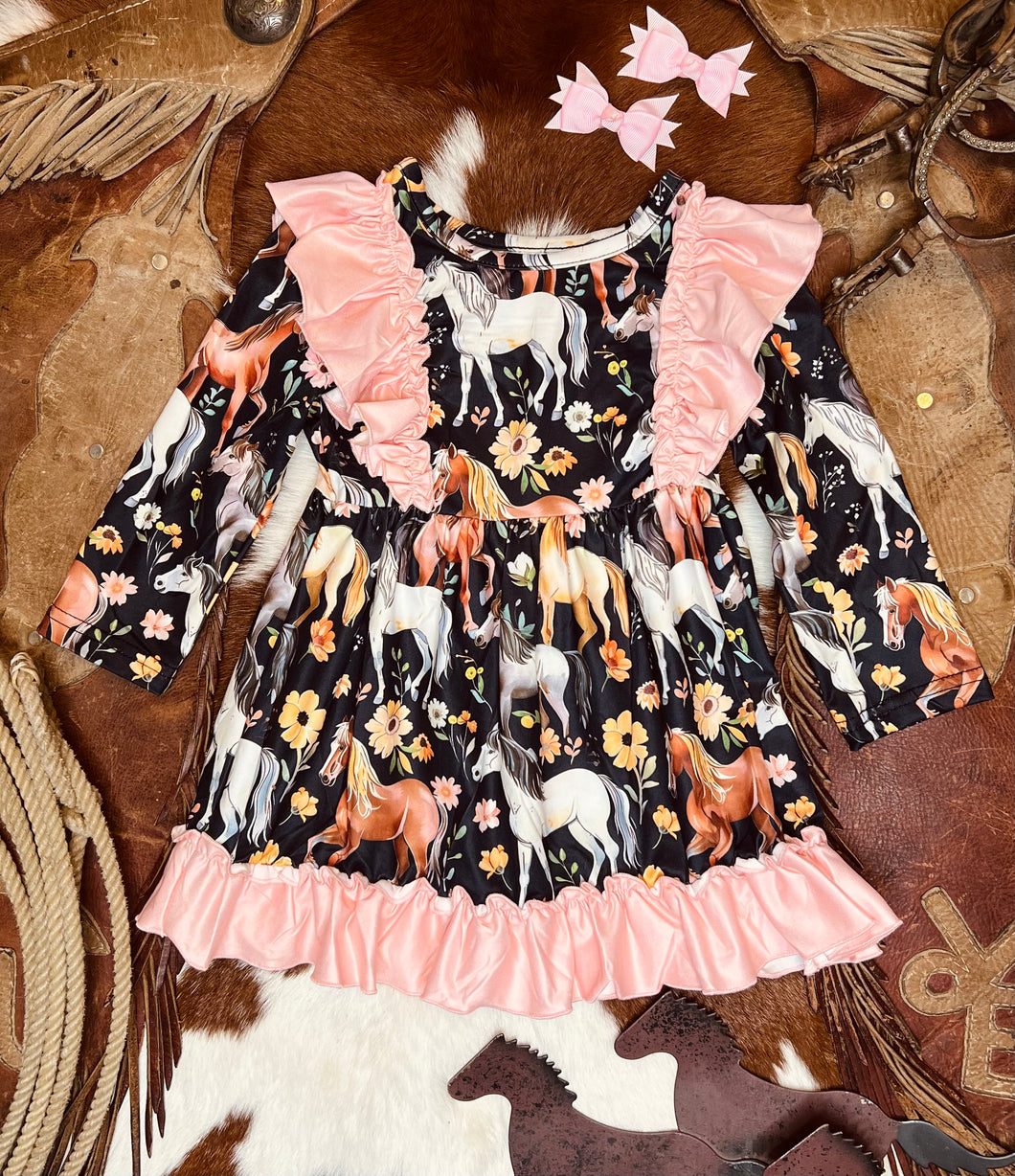 Horsing Around Ruffle Dress