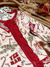 Load image into Gallery viewer, Yee Haw Christmas Zip Up PJ’s

