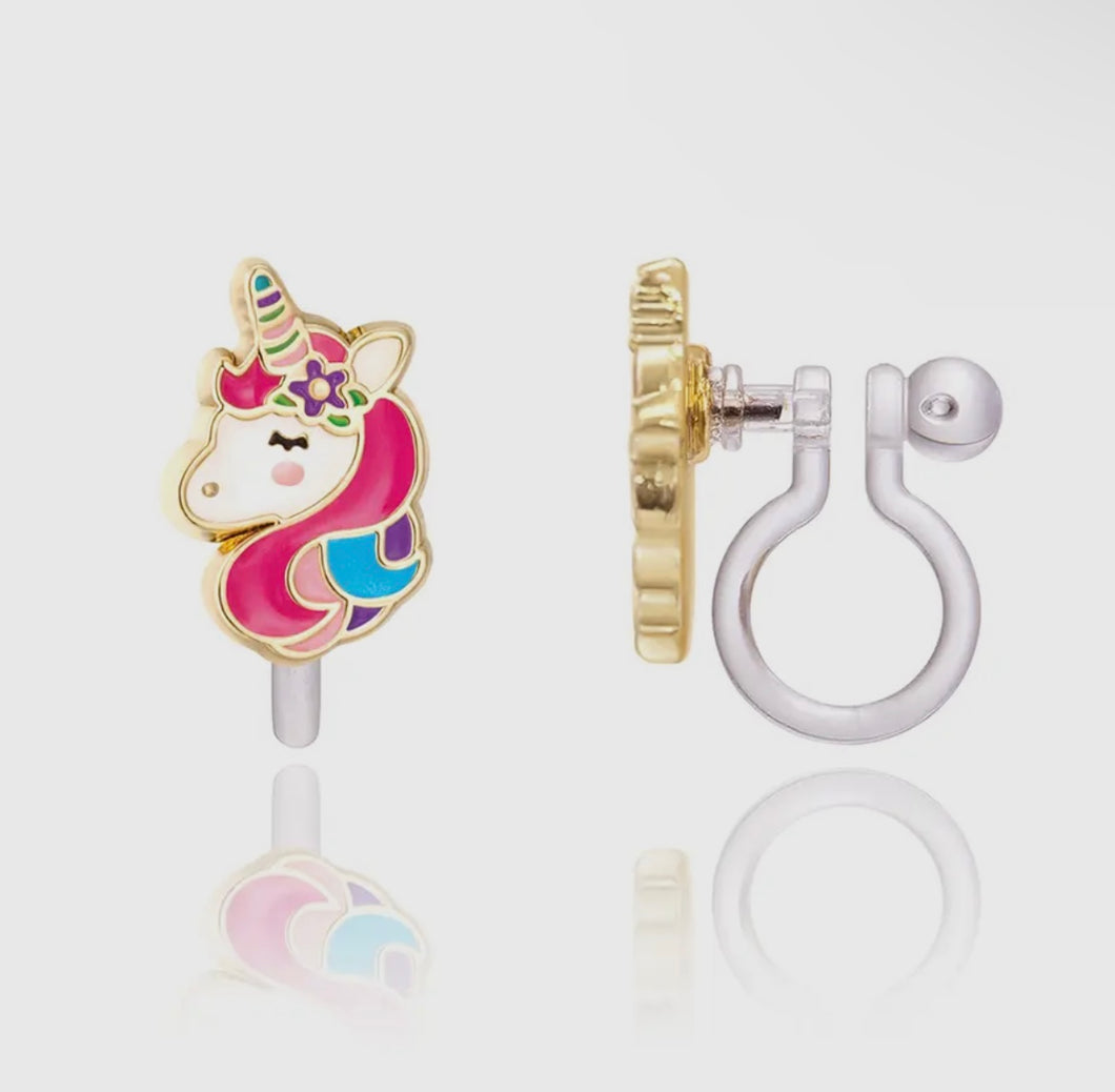 Unicorn Clip On Earrings