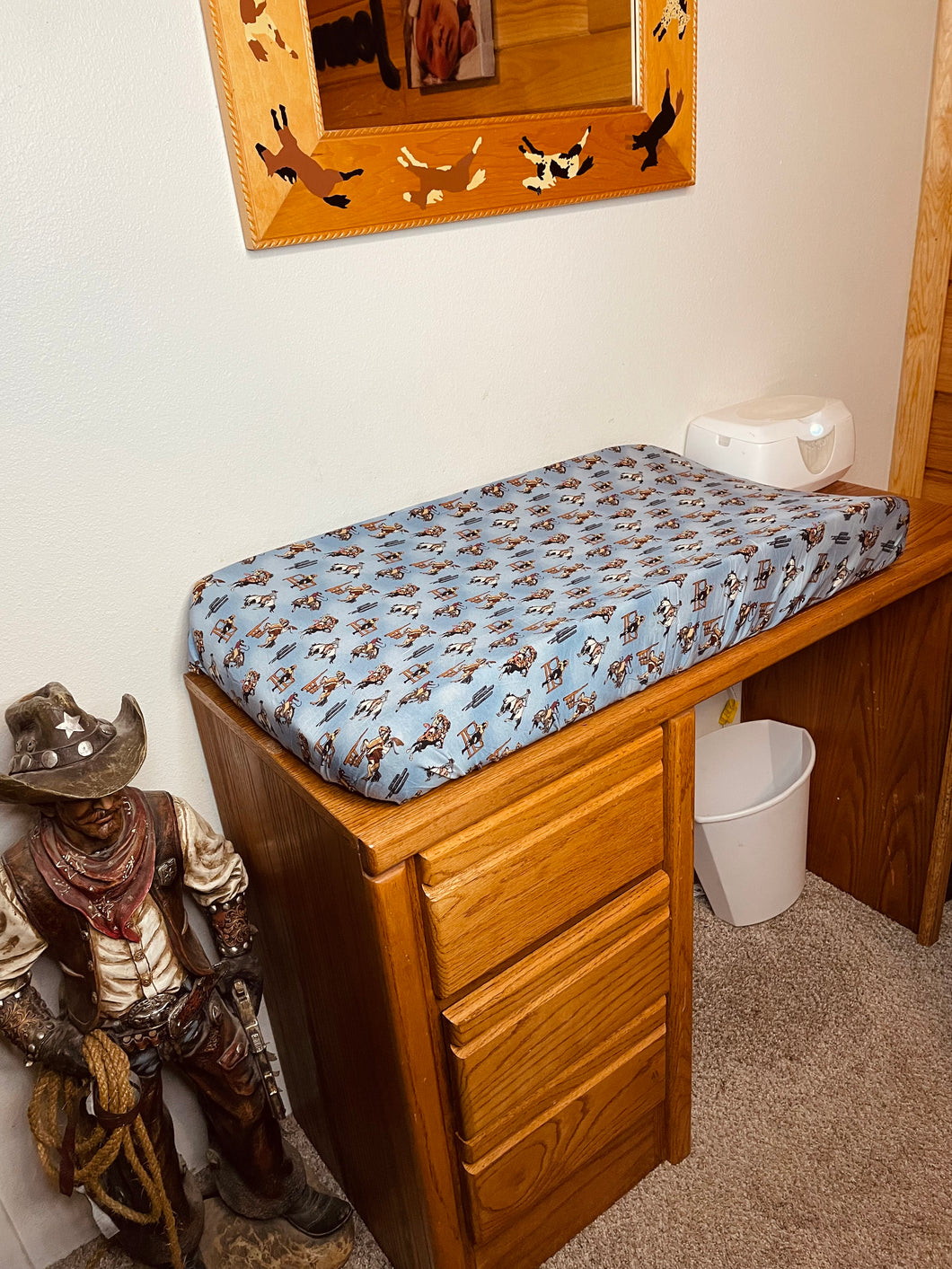 Cowboy Blues Changing Pad Cover