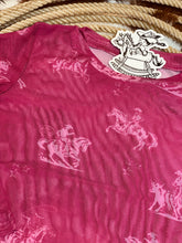 Load image into Gallery viewer, Pink Cowgirl Mesh Top
