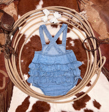 Load image into Gallery viewer, June Ruffle Denim Romper
