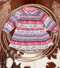 Load image into Gallery viewer, Wagon Wheel Pearl Snap Dress
