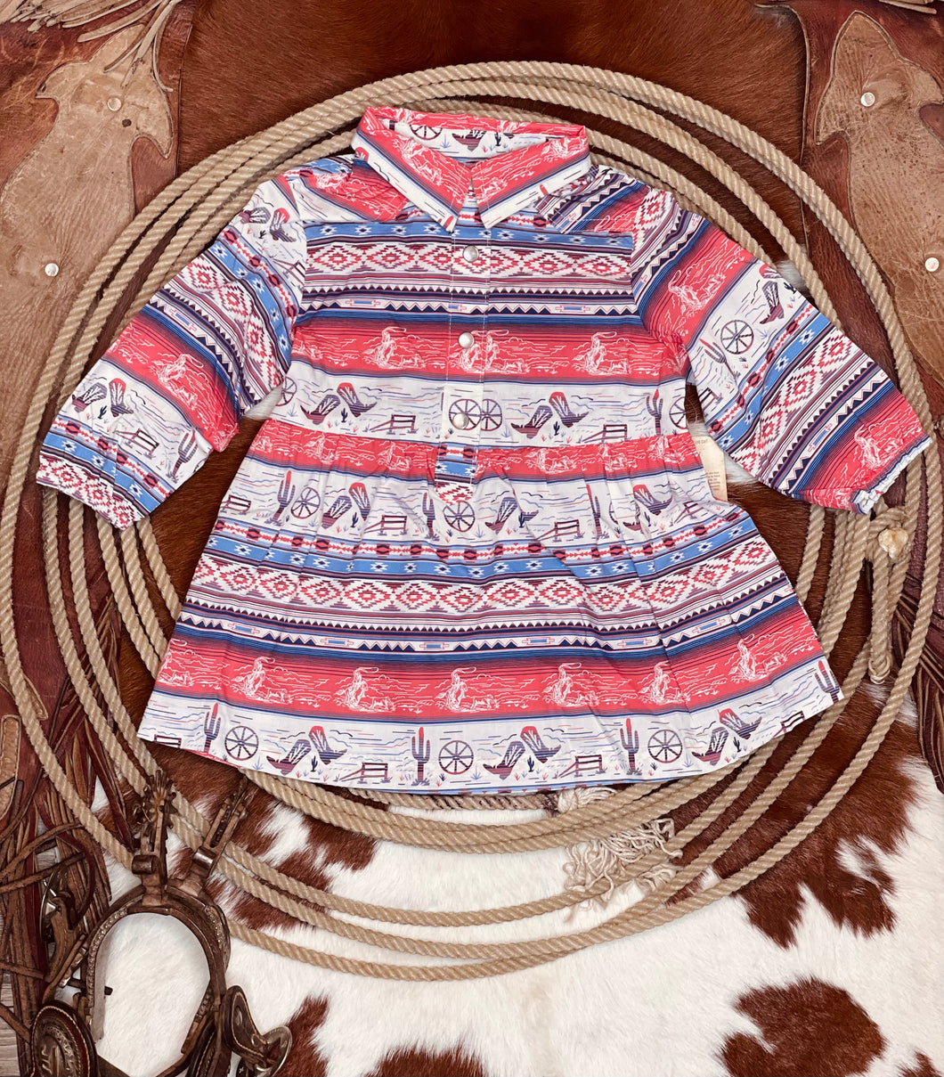 Wagon Wheel Pearl Snap Dress