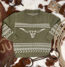 Load image into Gallery viewer, Longhorn Ranch Sweater - Olive
