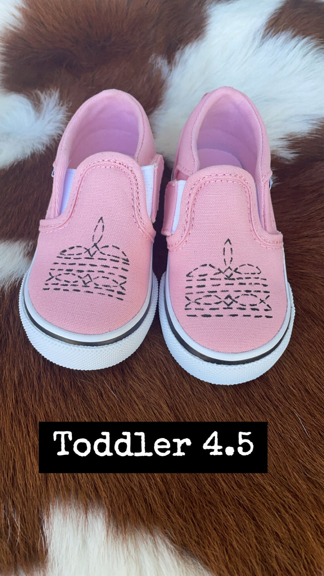 Pink Boot Stitch Painted Vans