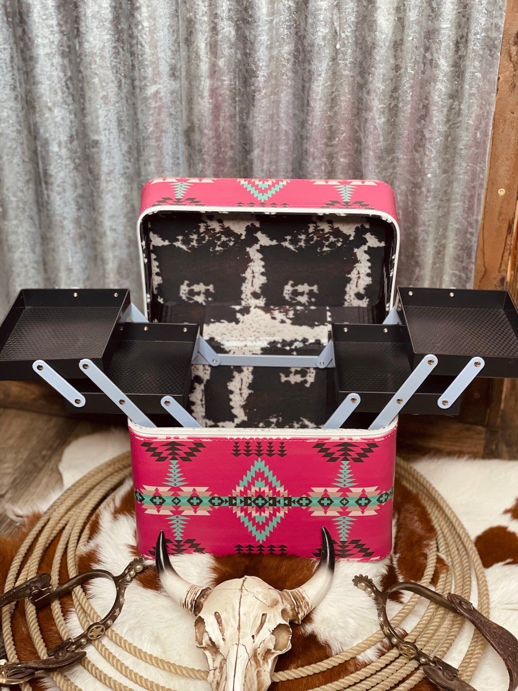 Pink Aztec Make-Up Box