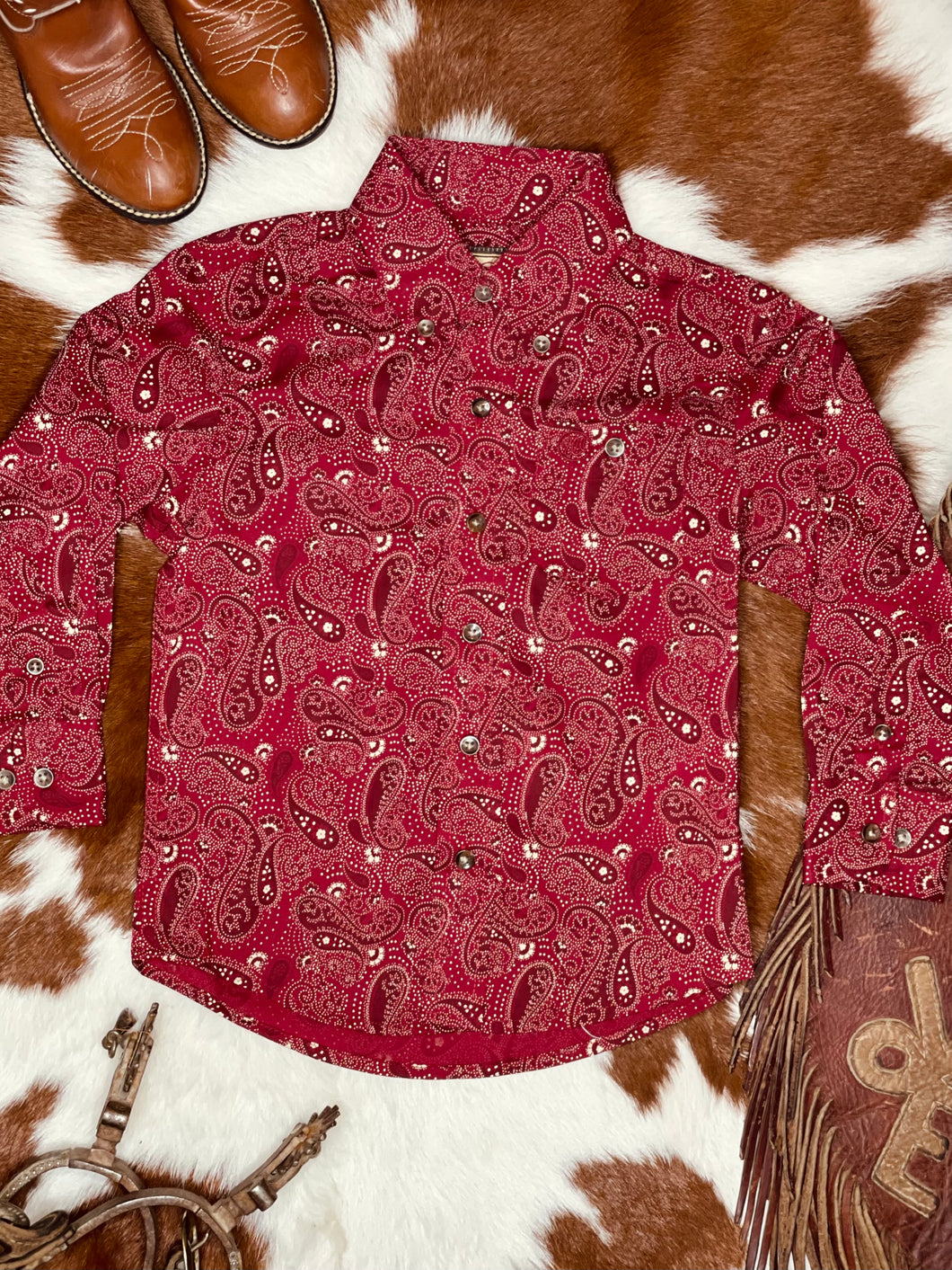 Red Paisley Button Up