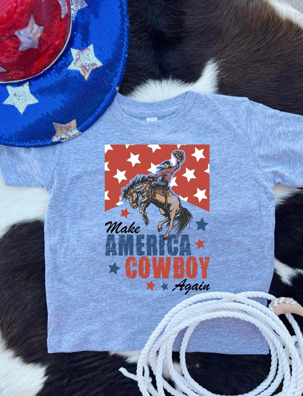 Make America Cowboy Again Tee - Grey