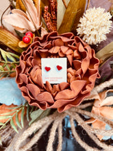 Load image into Gallery viewer, Heart Sterling Silver Earrings - Coral
