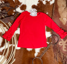 Load image into Gallery viewer, Ruffle Long Sleeve - Red
