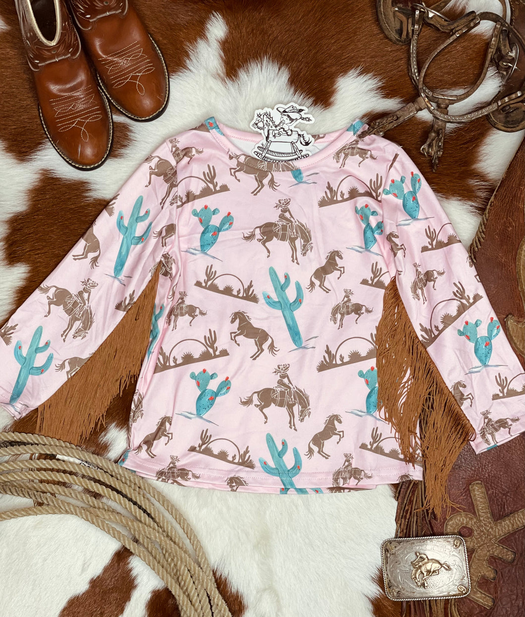 Pink Gettin’ Western Fringe Shirt