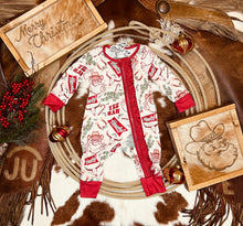 Load image into Gallery viewer, Yee Haw Christmas Zip Up PJ’s

