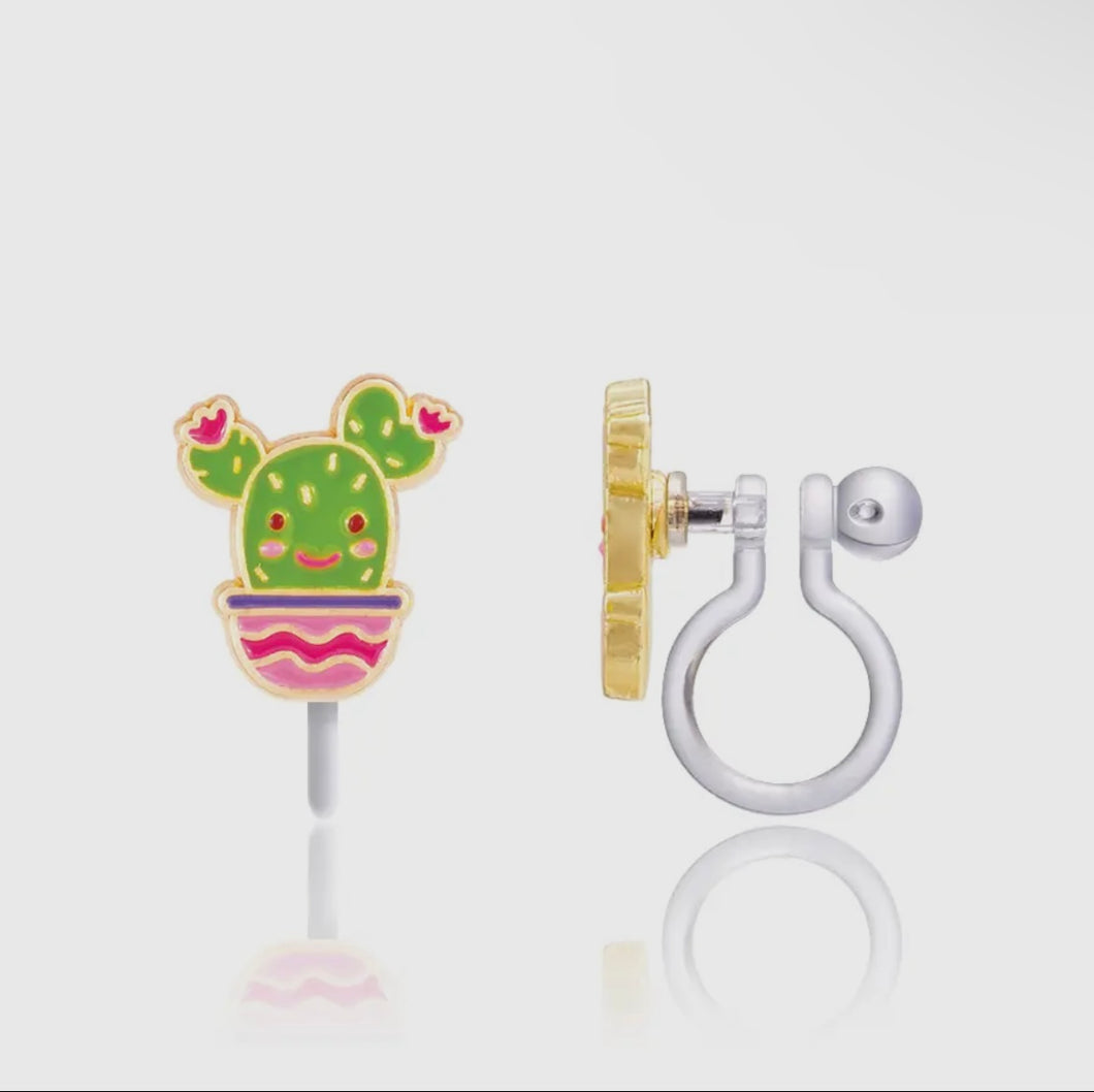 Cactus Clip On Earrings