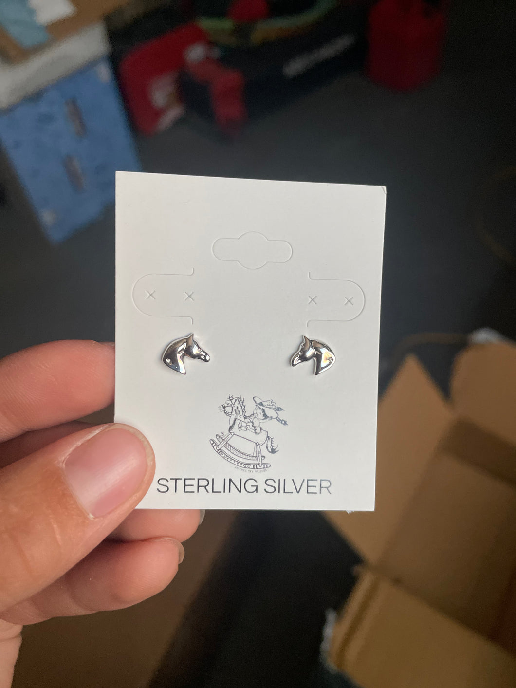 Sterling Silver Horse Head Earrings