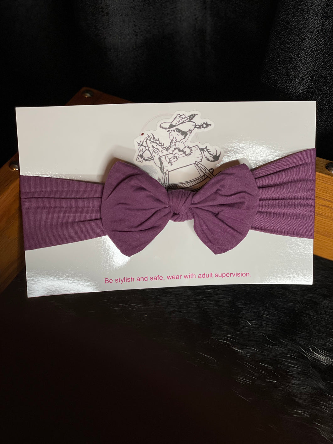 Maddie Headband Bow - Plum