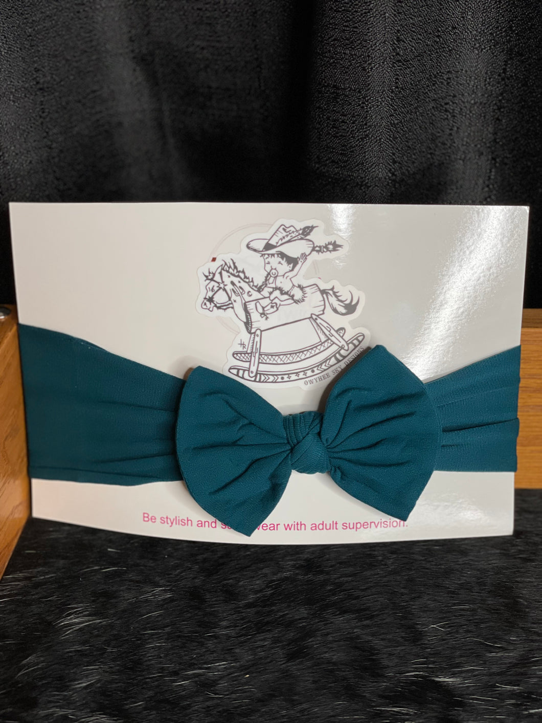 Maddie Headband Bow - Teal